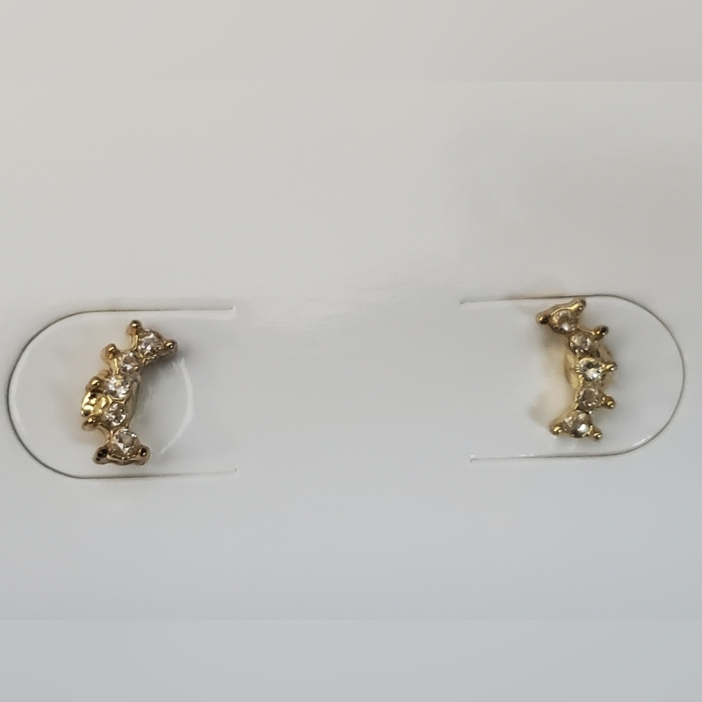 Demi-Fine 14KT Gold Plated Cubic Zirconia Stud Earrings